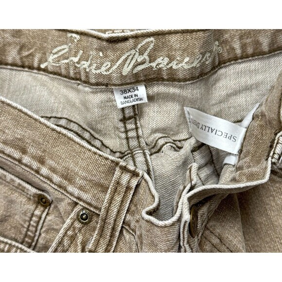 Eddie Bauer Jeans 38x34 Sandy Biege Specially Dyed Cotton Denim 38 Casual Office - Picture 4 of 5